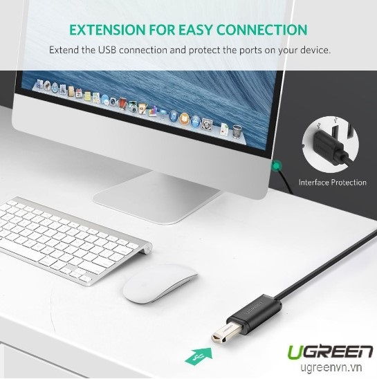 Cáp USB nối dài 15m có chíp khuếch đại chính hãng Ugreen 10323